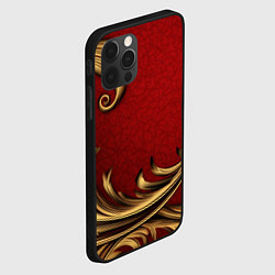 Чехол для iPhone 12 Pro Max Классический золотой узор на красном бархате, цвет: 3D-черный — фото 2