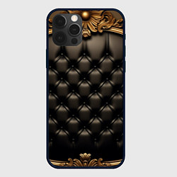 Чехол для iPhone 12 Pro Max Лакшери текстура из натуральной кожи, цвет: 3D-черный
