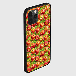 Чехол для iPhone 12 Pro Max Румяные яблоки паттерн, цвет: 3D-черный — фото 2