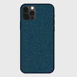 Чехол для iPhone 12 Pro Max Текстурированный тёмный сине-зелёный, цвет: 3D-черный