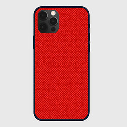 Чехол для iPhone 12 Pro Max Красный однотонный текстурованный, цвет: 3D-черный