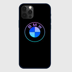 Чехол для iPhone 12 Pro Max BMW neon logo, цвет: 3D-черный