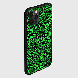 Чехол для iPhone 12 Pro Max Чёрно-зелёный абстрактный узор, цвет: 3D-черный — фото 2