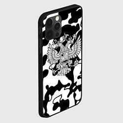 Чехол для iPhone 12 Pro Max Герб РФ камуфляж текстура, цвет: 3D-черный — фото 2