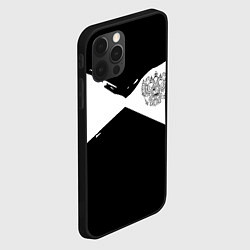 Чехол для iPhone 12 Pro Max Герб рф абстрактные краски, цвет: 3D-черный — фото 2