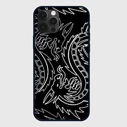 Чехол для iPhone 12 Pro Max Драконы татуировки самураи, цвет: 3D-черный