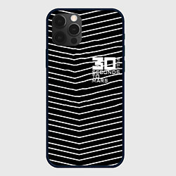 Чехол для iPhone 12 Pro Max Thirty Seconds to Mars pattern optic, цвет: 3D-черный