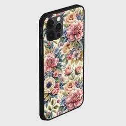 Чехол для iPhone 12 Pro Max Нежные цветочные мотивы, цвет: 3D-черный — фото 2
