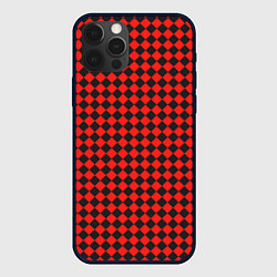 Чехол для iPhone 12 Pro Max Паттерн черных квадратов, цвет: 3D-черный
