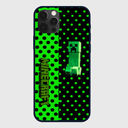 Чехол для iPhone 12 Pro Max Minecraft creeper pattern, цвет: 3D-черный