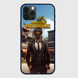 Чехол для iPhone 12 Pro Max PUBG персонаж в маске, цвет: 3D-черный