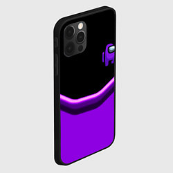 Чехол для iPhone 12 Pro Max Among us neon geometry, цвет: 3D-черный — фото 2