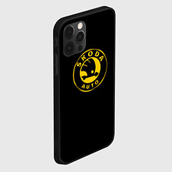Чехол для iPhone 12 Pro Max Skoda yellow, цвет: 3D-черный — фото 2