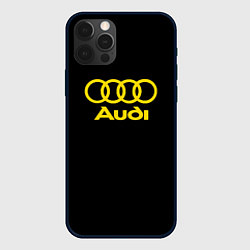 Чехол для iPhone 12 Pro Max Audi logo yellow, цвет: 3D-черный