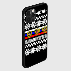 Чехол для iPhone 12 Pro Max Rusiia winter pattern, цвет: 3D-черный — фото 2