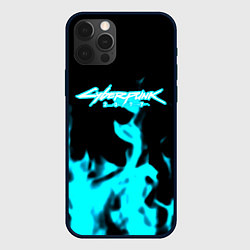 Чехол для iPhone 12 Pro Max Cyberpunk neon flame, цвет: 3D-черный