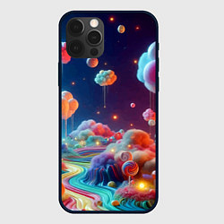 Чехол для iPhone 12 Pro Max Planet chupa chups - neon glow, цвет: 3D-черный