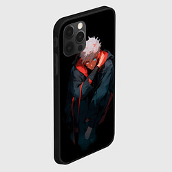 Чехол для iPhone 12 Pro Max Парень в темноте в стиле манга - manga dark, цвет: 3D-черный — фото 2