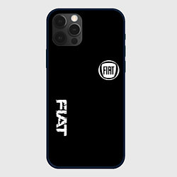 Чехол для iPhone 12 Pro Max FIAT logo white auto, цвет: 3D-черный