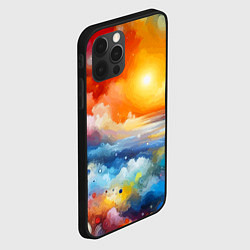 Чехол для iPhone 12 Pro Max Закат солнца - разноцветные облака, цвет: 3D-черный — фото 2