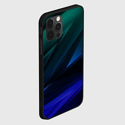 Чехол для iPhone 12 Pro Max Зелено-синие геометрические абстрактные объемные п, цвет: 3D-черный — фото 2