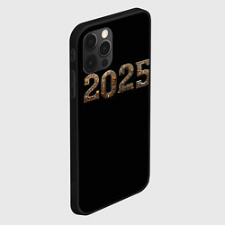 Чехол для iPhone 12 Pro Max Металическая надпись 2025 год в стиле стимпанк, цвет: 3D-черный — фото 2