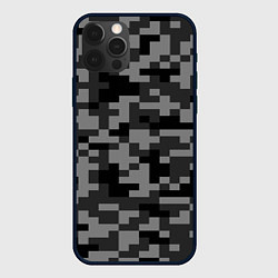 Чехол для iPhone 12 Pro Max Камуфляжные пиксели блэк, цвет: 3D-черный