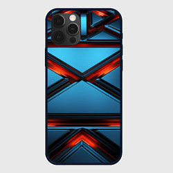 Чехол для iPhone 12 Pro Max Абстрактные треугольные плиты со светом, цвет: 3D-черный