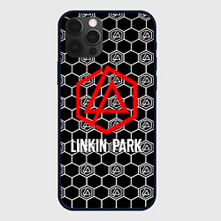 Чехол для iPhone 12 Pro Max Linkin park logo pattern, цвет: 3D-черный