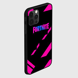 Чехол для iPhone 12 Pro Max Fortnite geometry pink, цвет: 3D-черный — фото 2