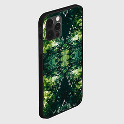 Чехол для iPhone 12 Pro Max Калейдоскоп зеленая абстракция, цвет: 3D-черный — фото 2