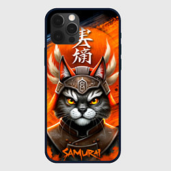 Чехол для iPhone 12 Pro Max Cat samurai, цвет: 3D-черный