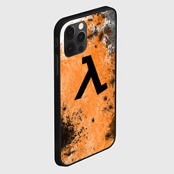 Чехол для iPhone 12 Pro Max Half life оранжевые краски, цвет: 3D-черный — фото 2