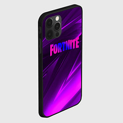 Чехол для iPhone 12 Pro Max Fortnite neon stripes angles logo, цвет: 3D-черный — фото 2