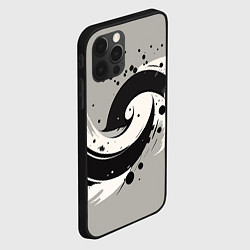 Чехол для iPhone 12 Pro Max Инь-янь абстракция - нейроарт, цвет: 3D-черный — фото 2