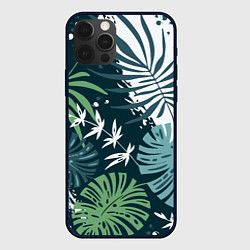 Чехол для iPhone 12 Pro Max Листья тропических джунглей абстракция, цвет: 3D-черный