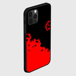 Чехол для iPhone 12 Pro Max Among us красные краски, цвет: 3D-черный — фото 2