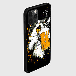 Чехол для iPhone 12 Pro Max Кот поет под пиво, цвет: 3D-черный — фото 2