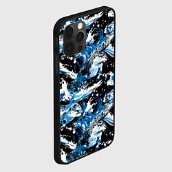 Чехол для iPhone 12 Pro Max Выдры в речке на волнах - паттерн, цвет: 3D-черный — фото 2