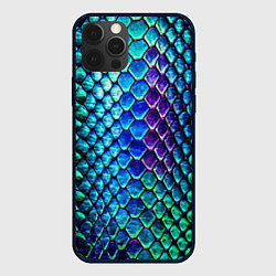 Чехол для iPhone 12 Pro Max Радужная кожа змеи, цвет: 3D-черный