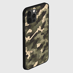 Чехол для iPhone 12 Pro Max Армейский камуфляж песчаный, цвет: 3D-черный — фото 2