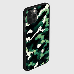 Чехол для iPhone 12 Pro Max Яркий зелёный камуфляж, цвет: 3D-черный — фото 2