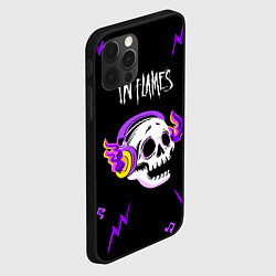 Чехол для iPhone 12 Pro Max In Flames неоновый череп, цвет: 3D-черный — фото 2