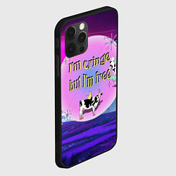 Чехол для iPhone 12 Pro Max Кринж свобода на белом фоне, цвет: 3D-черный — фото 2