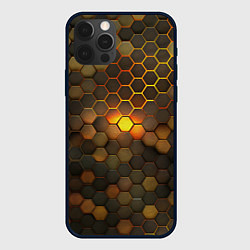 Чехол для iPhone 12 Pro Max Светящиеся коричневый соты - тепловая энергия, цвет: 3D-черный