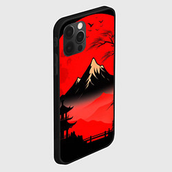 Чехол для iPhone 12 Pro Max Красный закат и горы, цвет: 3D-черный — фото 2