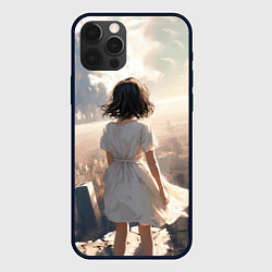 Чехол для iPhone 12 Pro Max Аниме девушка в белом платье, цвет: 3D-черный