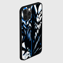 Чехол для iPhone 12 Pro Max White and blue abstraction on a black background, цвет: 3D-черный — фото 2