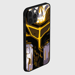 Чехол для iPhone 12 Pro Max Yellow stripes on a black and white background, цвет: 3D-черный — фото 2