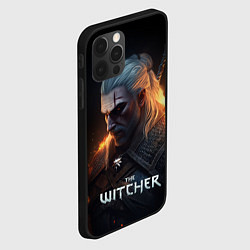 Чехол для iPhone 12 Pro Max The Witcher and fire, цвет: 3D-черный — фото 2